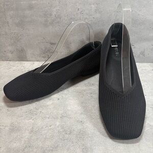 NEW VIVAIA Margot 2 Black Square Toe V-Cut Flats Shoes Womens EU 40 US 9-9.5